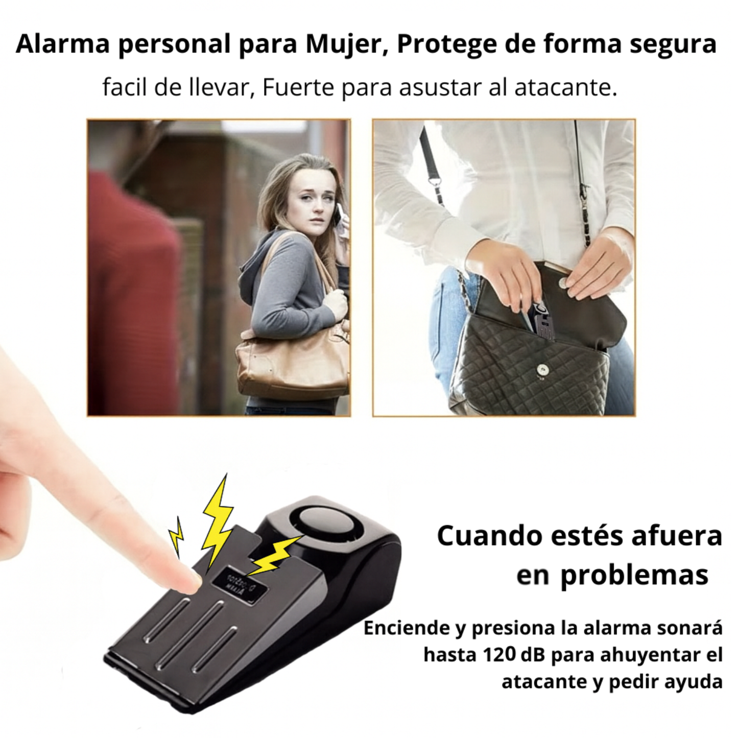 Alarma Portátil de Seguridad en la Calle, Hogar y Viajes